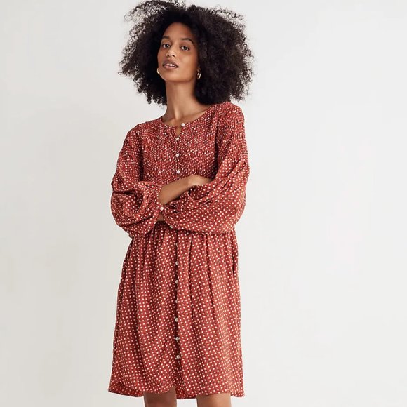 Madewell Dresses & Skirts - Madewell Challis Button-Front Mini Dress in Tiny Daisy Size XL